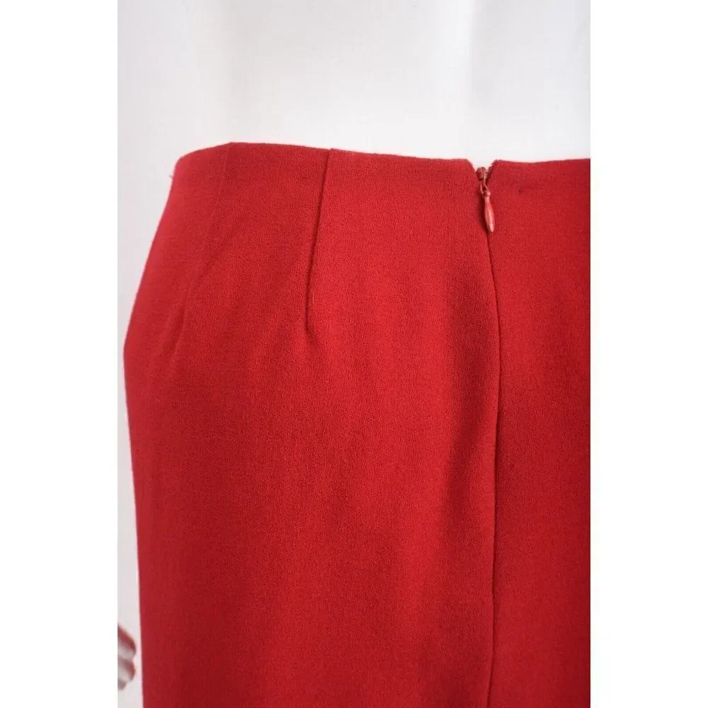 Jennifer Jane Womens Red Skirt Suit Set Blazer Jacket US 8
